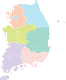 전국 지역별 운영지원 기관 지도